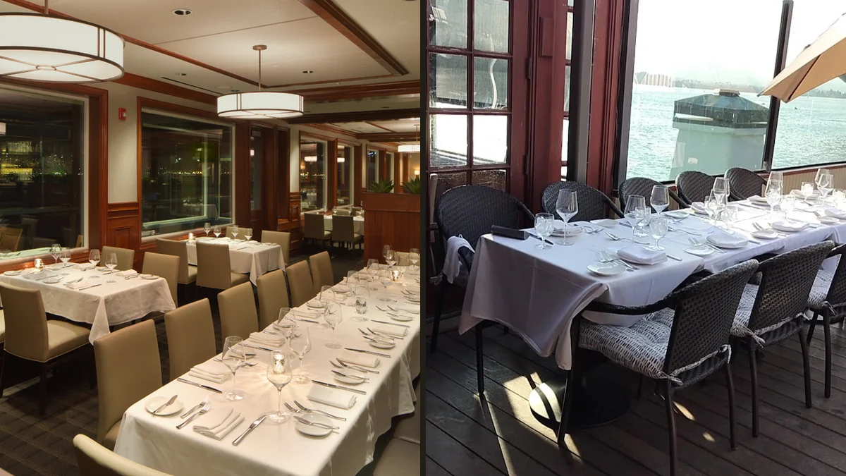 Fine dining room with bright, clean place settings.